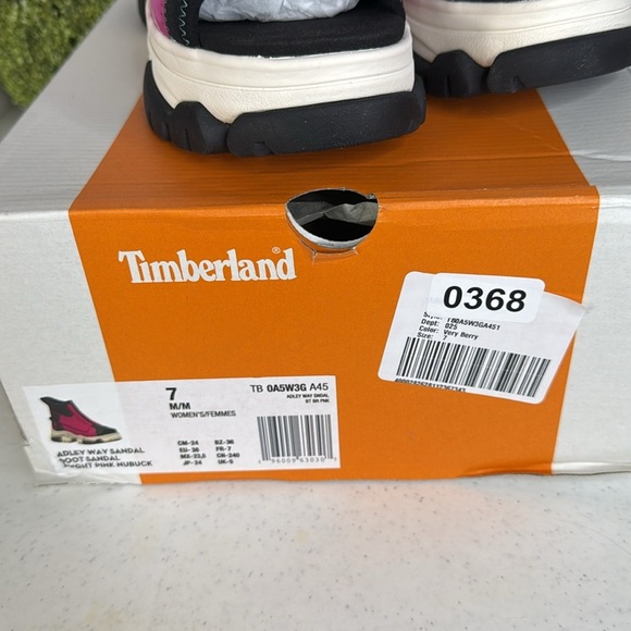Timberland Adley Way Peep Toe Boot Sandals 'Very Berry' Sz 7 - Picture 12 of 13